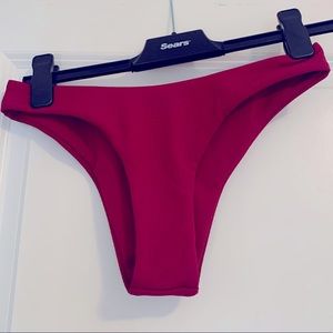 BRAND NEW red ribbed bikini bottoms. Never worn